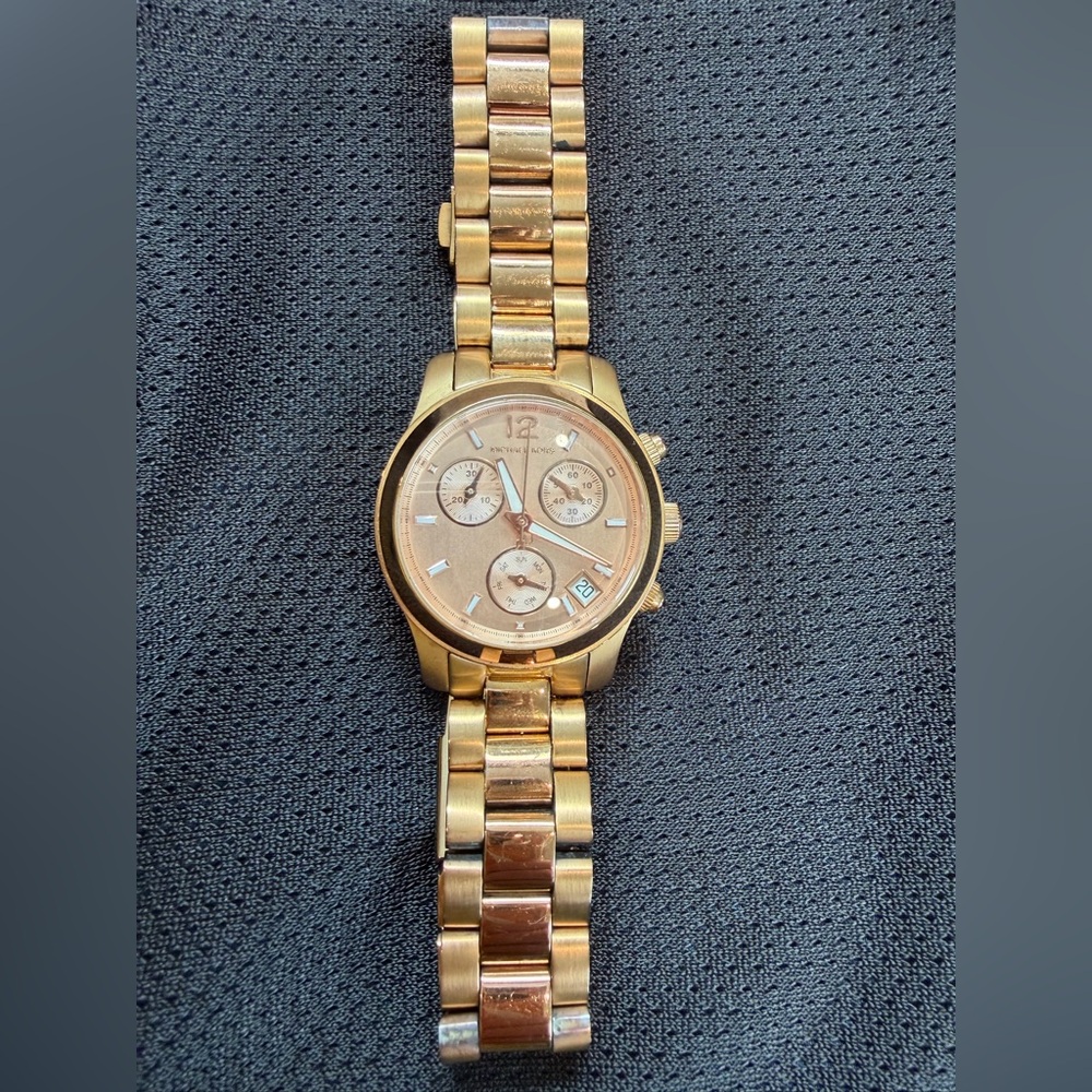 Michael Kors MK5430 Rose Gold Runway Chronograph Women's Watch w/Date
